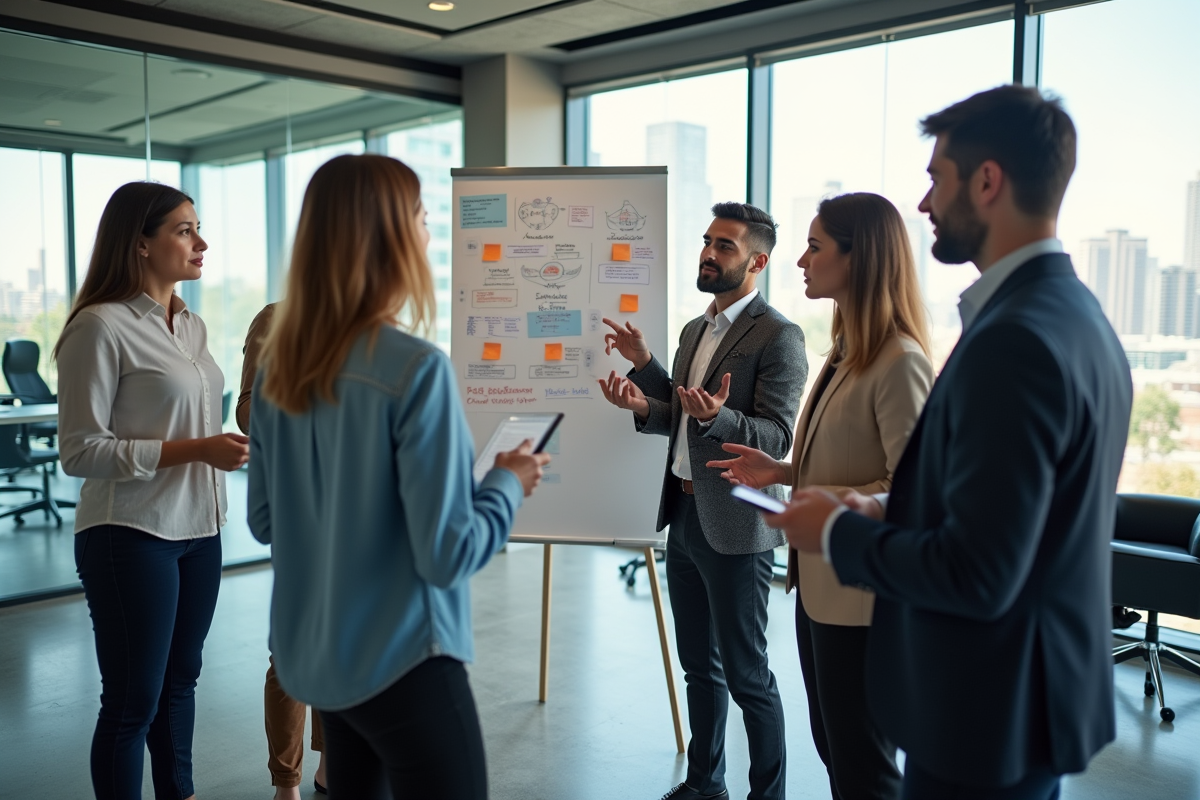 Groupe de professionnels collaborant autour d