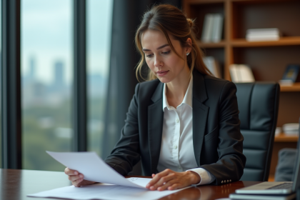 Femme d'affaires confiante dans un bureau moderne