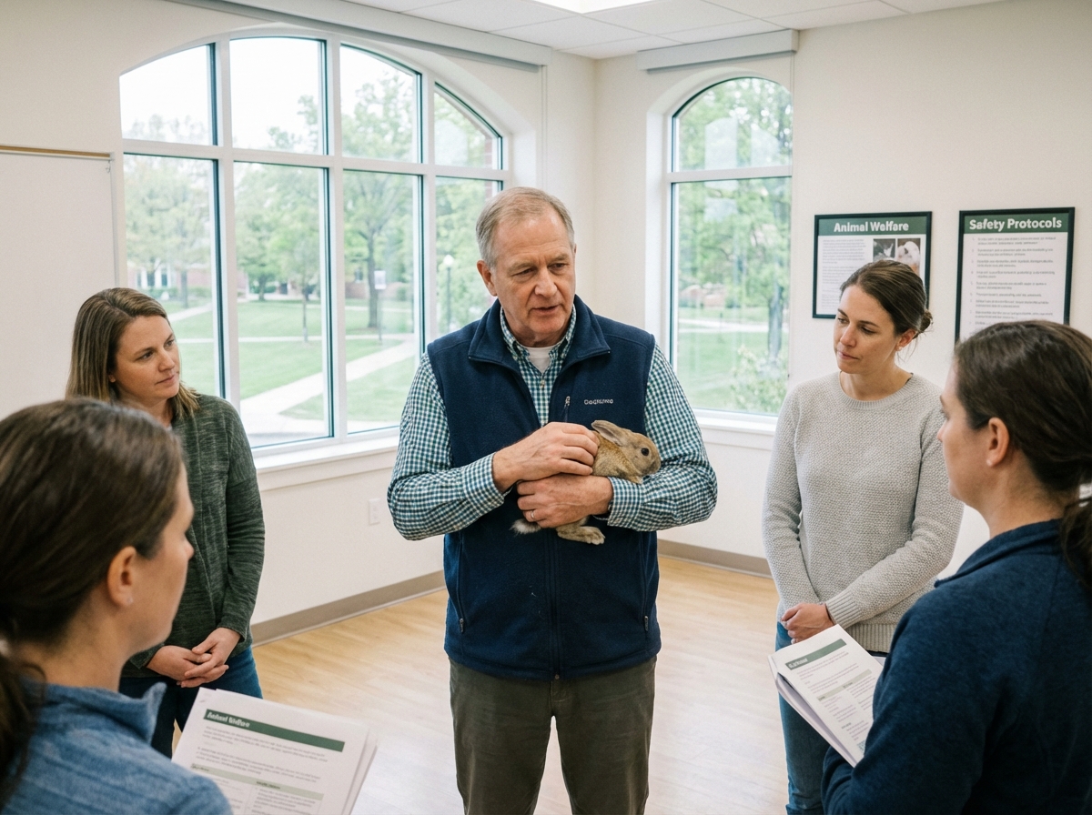 Instructeur montrant la manipulation d