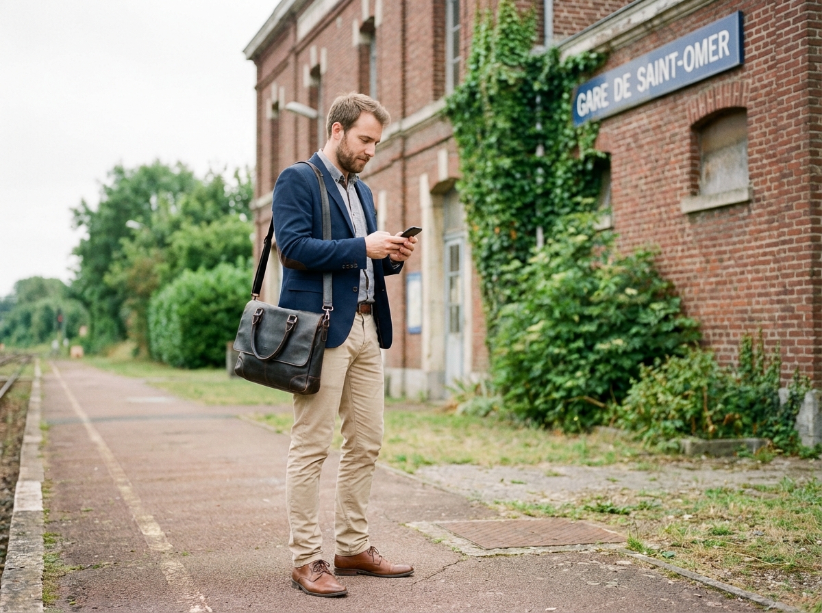 Homme en tenue décontractée sur le quai de SaintOmer