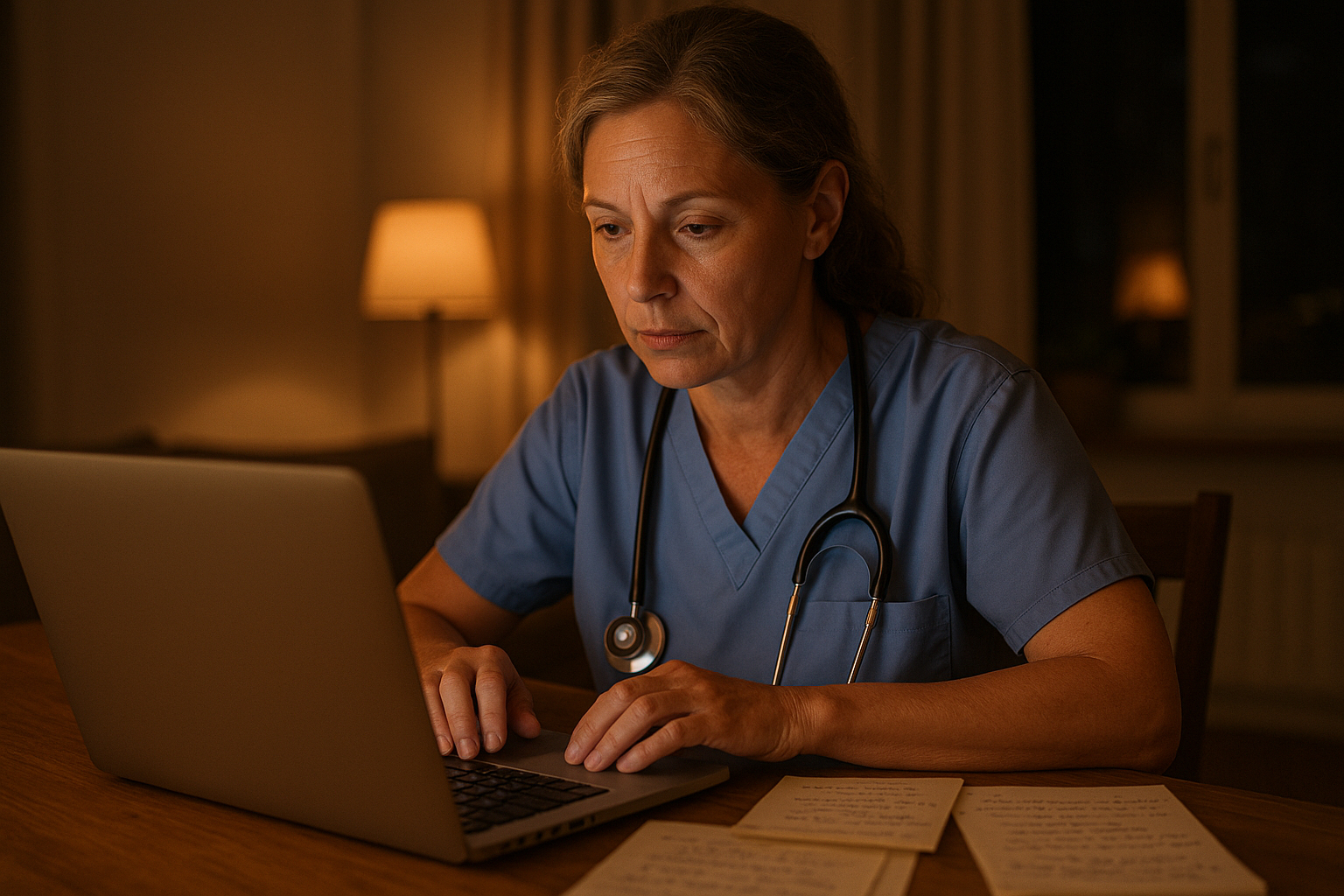 Infirmière étudiante à domicile en soirée