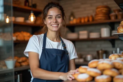 Jeune femme travaillant dans une boulangerie artisanale, métier accessible sans diplôme ni expérience