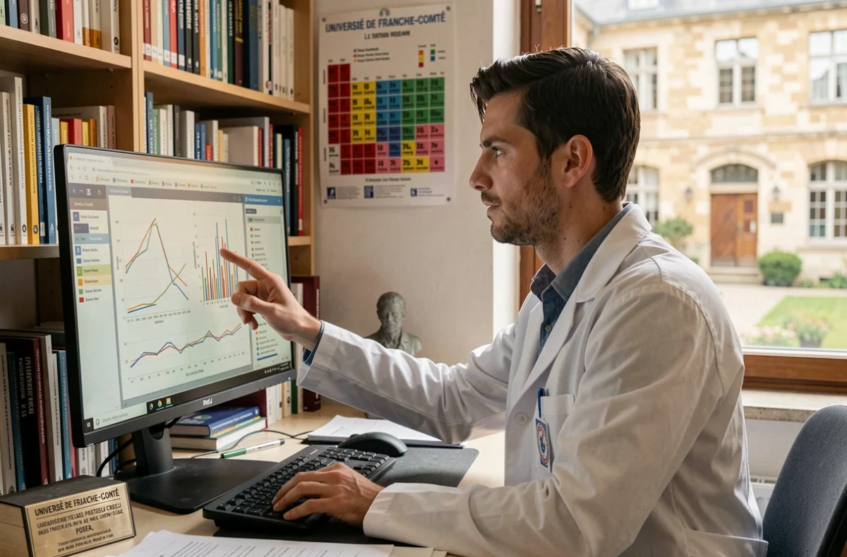 Chercheur en informatique analysant des données scientifiques à l'Université de Franche-Comté Marie et Louis Pasteur à Besançon
